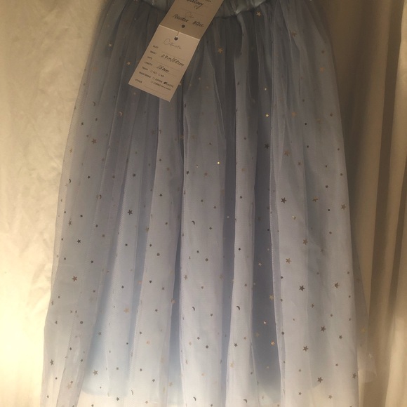 NWT Powder Blue Starry Tulle Skirt Size 4 - Picture 1 of 10
